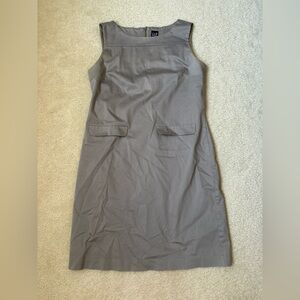 Vintage Gap grey A-line stretchy cotton blend sheath mini dress, sz 8